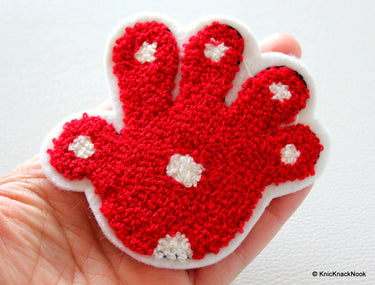 2 x Red Hands Palms Applique Patches